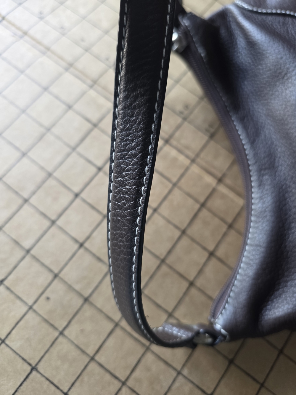 Vintage Wilsons Leather Y2K Brown Pebbled Mini Baguette Shoulder Bag O-Ring - Picture 10 of 16